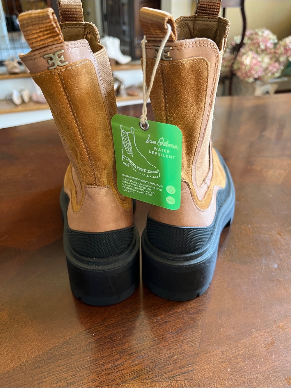 Women’s Tan Suede Platform Chelsea Boots, Sam Edelman, - Picture 3 of 4